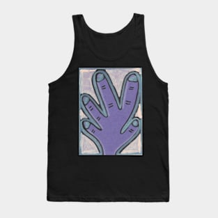 Purple Hand with Blue Nails Tank Top